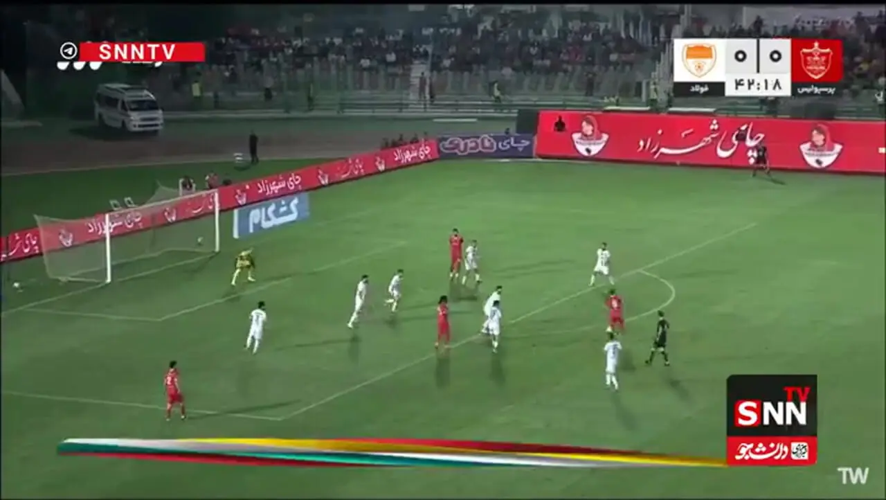 گل اول پرسپولیس به فولاد خوزستان توسط علی‌پور