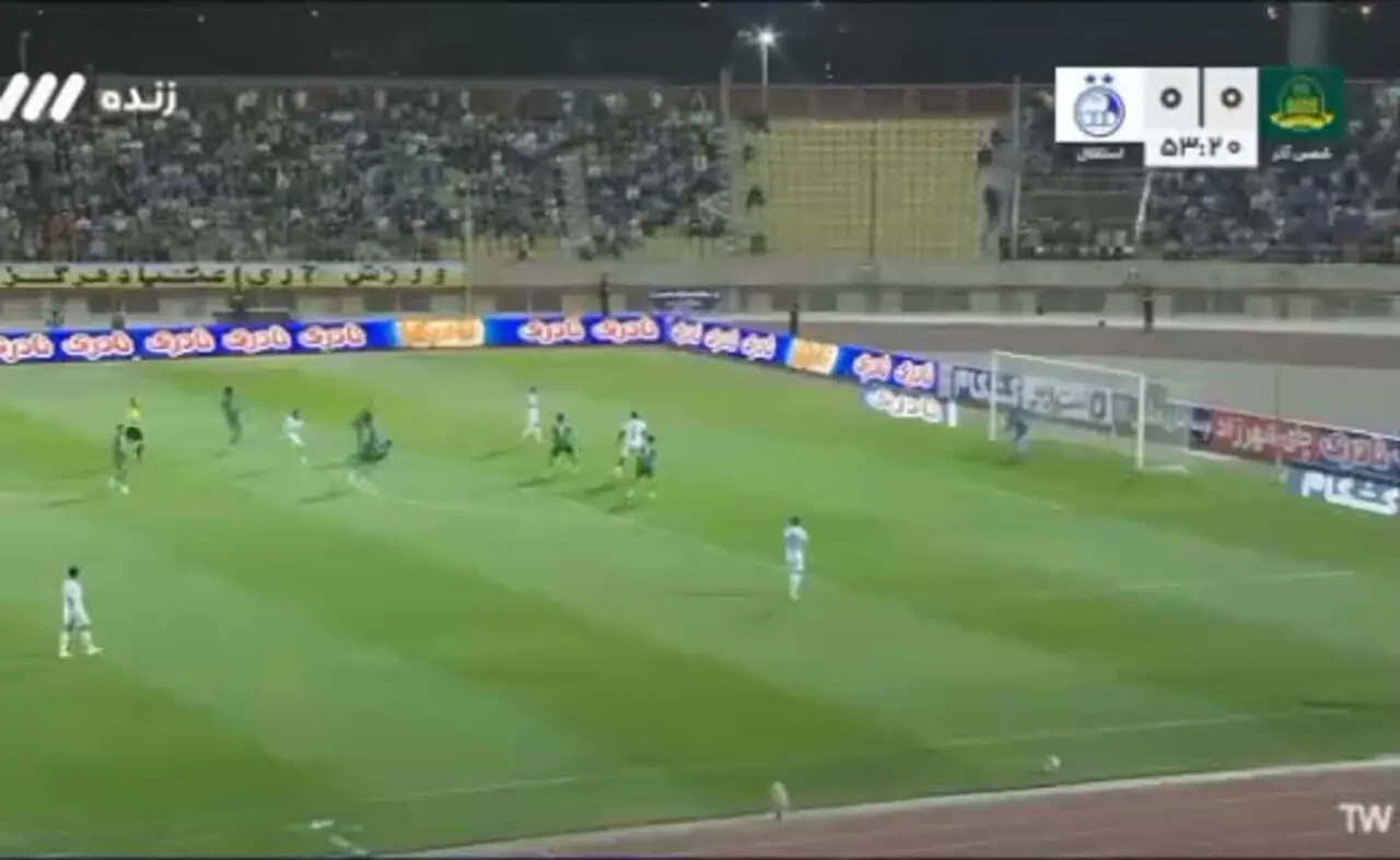 گل اول استقلال به شمس‌آذر توسط مهران احمدی ۵۴