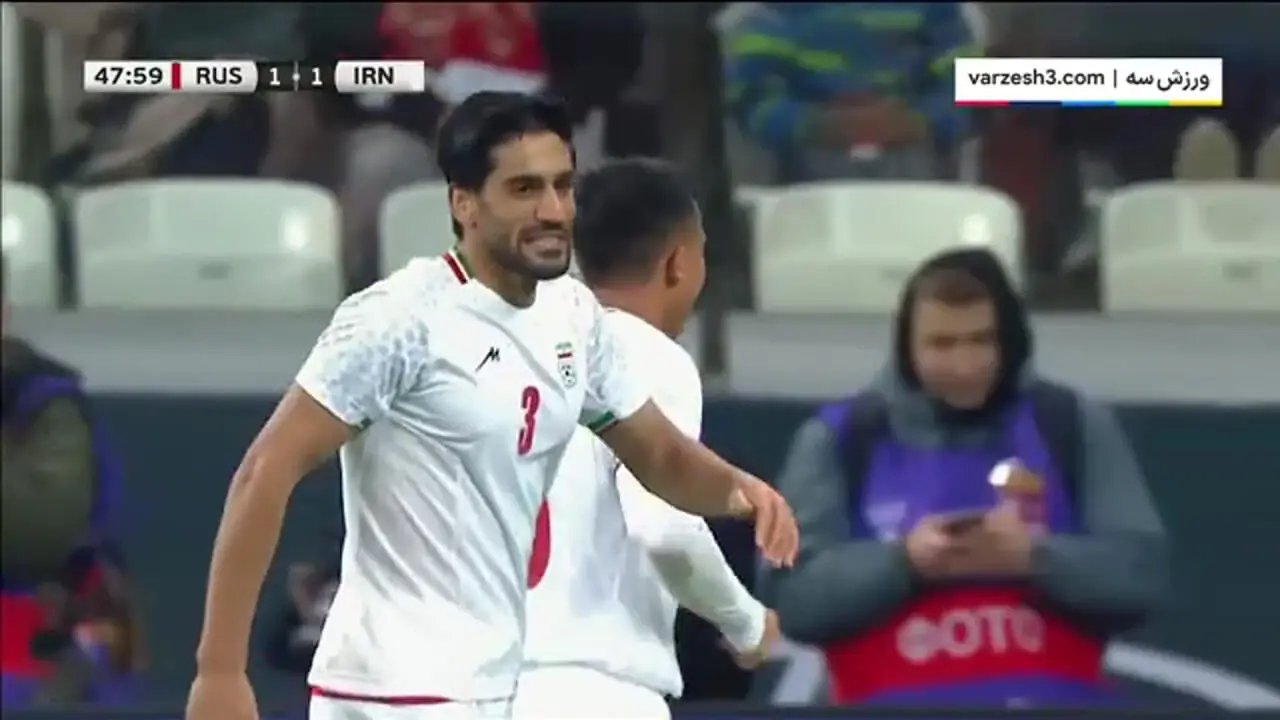 خلاصه بازی تیم ملی ایران ۱ روسیه ۲