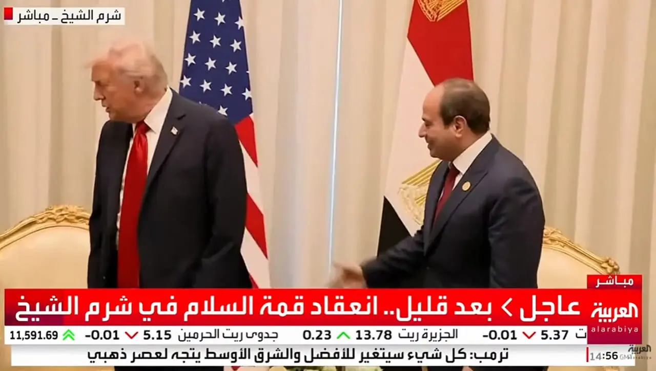 لحظه ضایع کردن رئیس جمهور مصر توسط ترامپ!