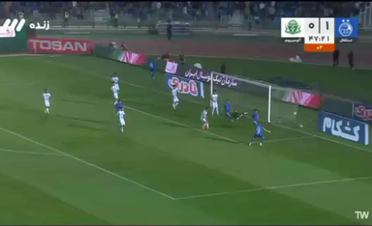 گل دوم استقلال به آلومینیوم توسط الحدادی