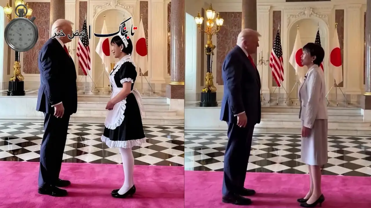 تصاویر جنجالی ترامپ و خانم نخست وزیر