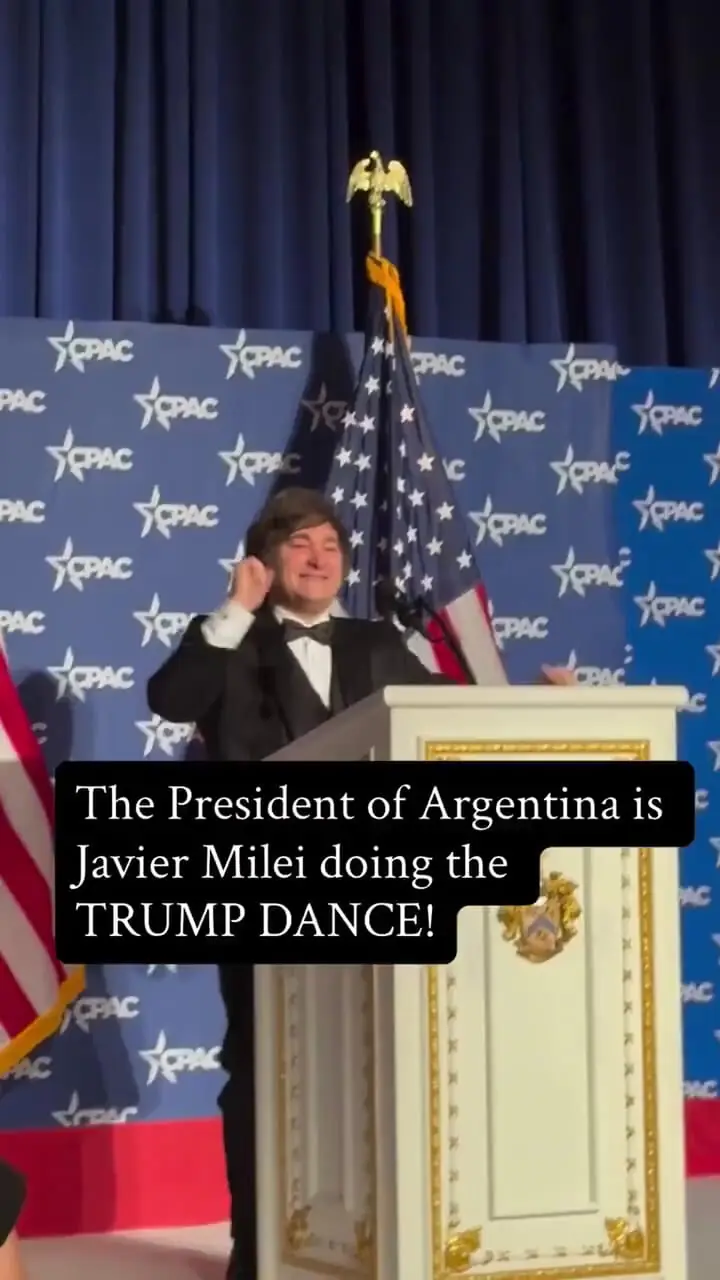 تقلید رقص معروف ترامپ توسط رئیسجمهور آرژانتین
