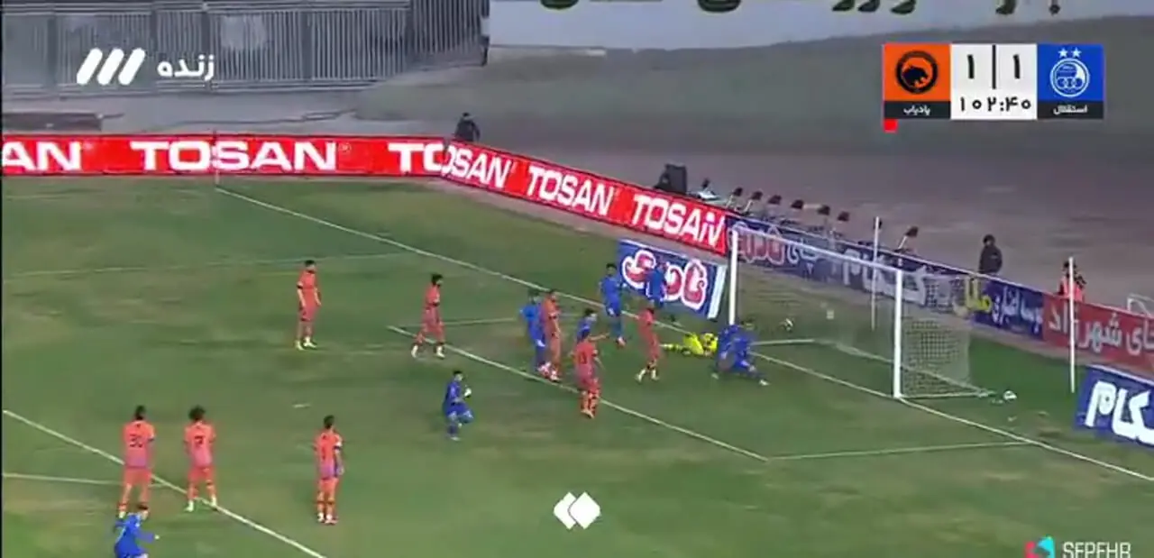 گل دوم استقلال توسط آسانی به پادیاب