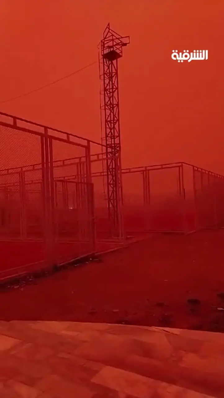 آسمان غرب عراق به رنگ سرخ درآمد