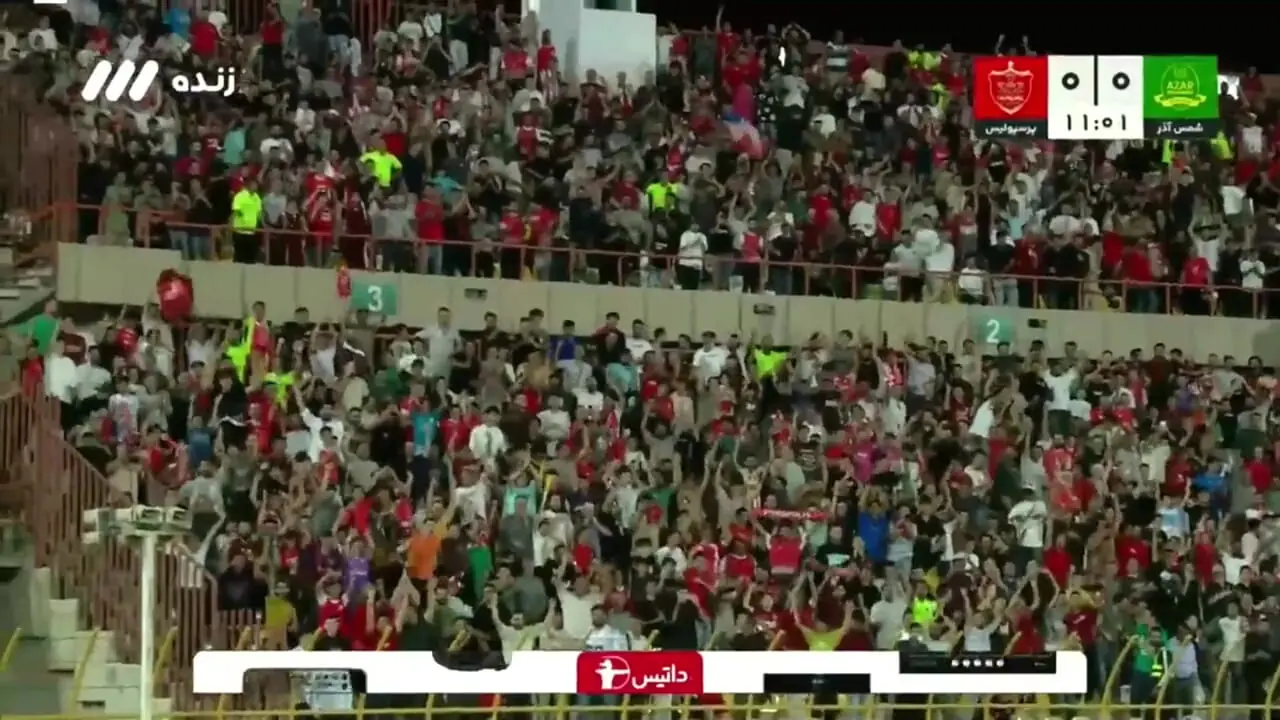 گل اول پرسپولیس به شمس آذر توسط محمدمهدی محبی